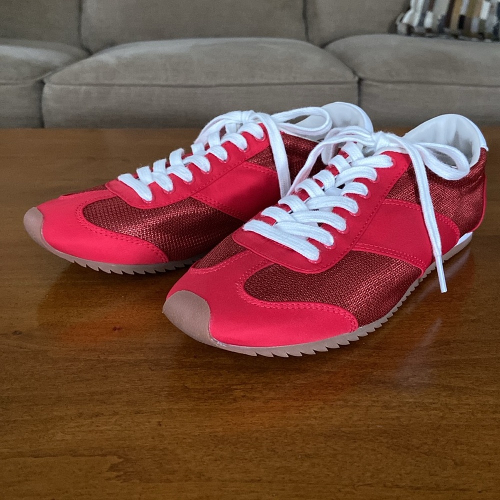 J. Crew Rec Sneaker in Mesh, Red, Sz 8.5, *NEW in BOX*